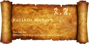 Kalikin Norbert névjegykártya